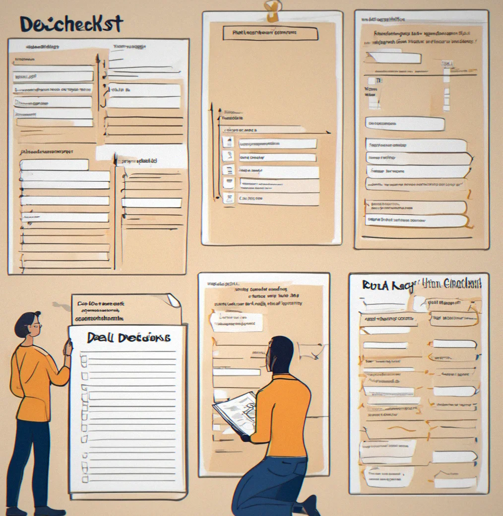 Detailed decision checklist template with steps, criteria and sign-off boxes